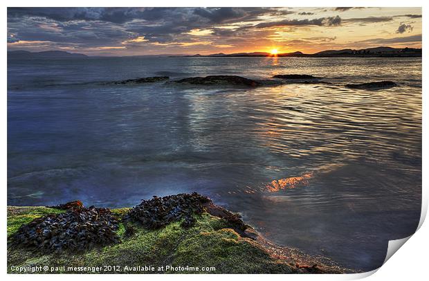 Sunset over Seamill Scotland Print by Paul Messenger