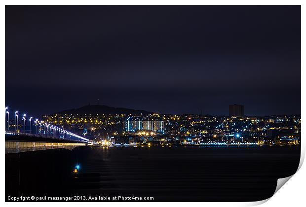 Dundee Night Print by Paul Messenger