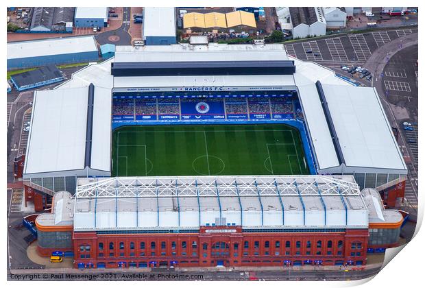 Glasgow Rangers Ibrox Stadium 2022 Scottish cup wi Print by Paul Messenger
