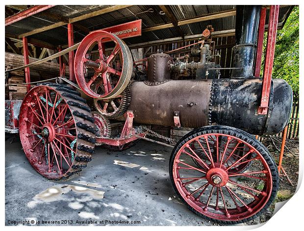 steam tractor Print by Jo Beerens