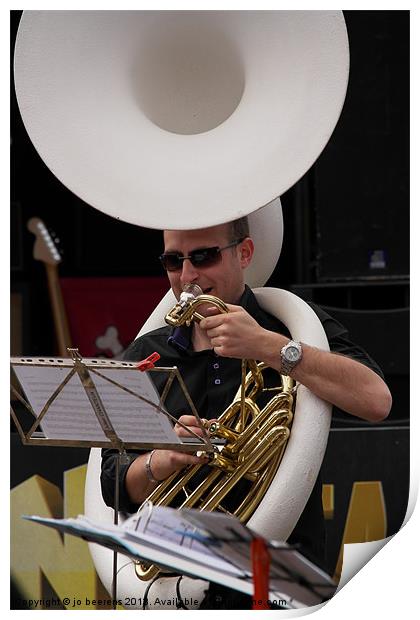sousaphone player Print by Jo Beerens