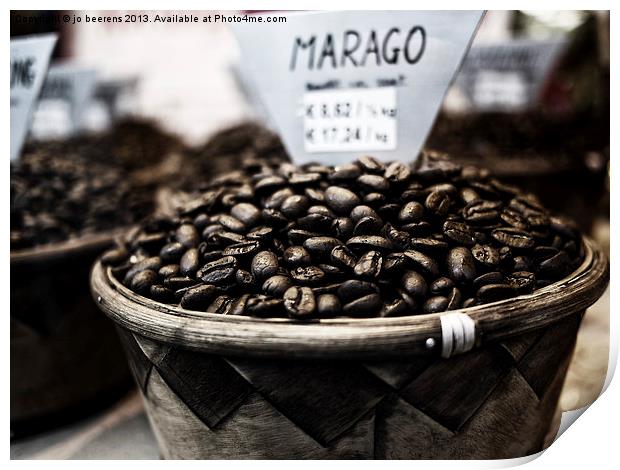 coffee beans Print by Jo Beerens