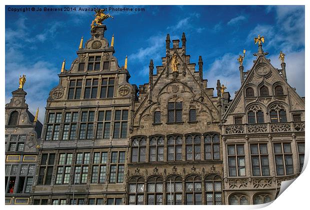 antwerp town square Print by Jo Beerens