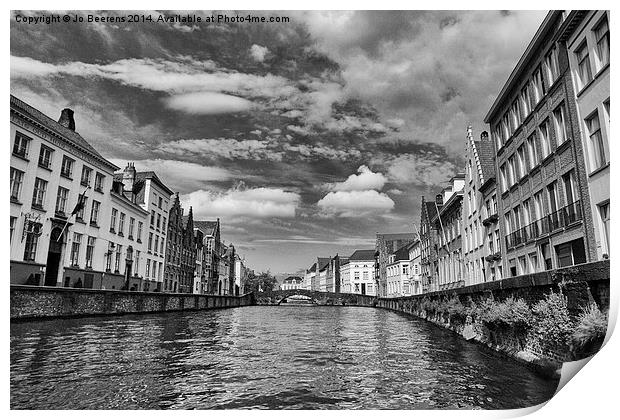 bruges canal Print by Jo Beerens