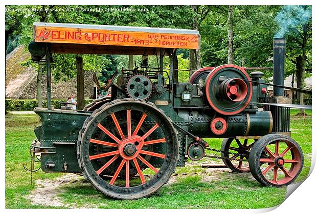 steam tractor Print by Jo Beerens