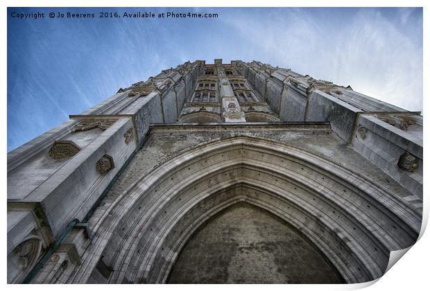 Saint Rombouts cathedral tower Print by Jo Beerens