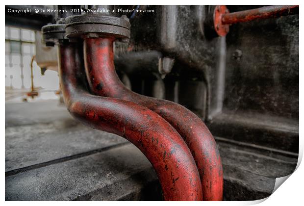 red pipes Print by Jo Beerens