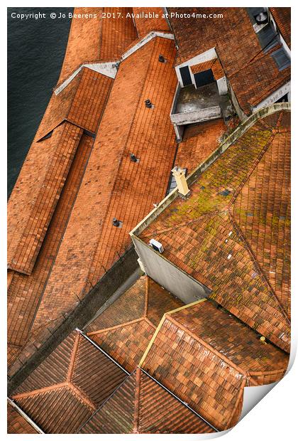 porto roofs Print by Jo Beerens