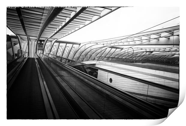 platform escalator Print by Jo Beerens