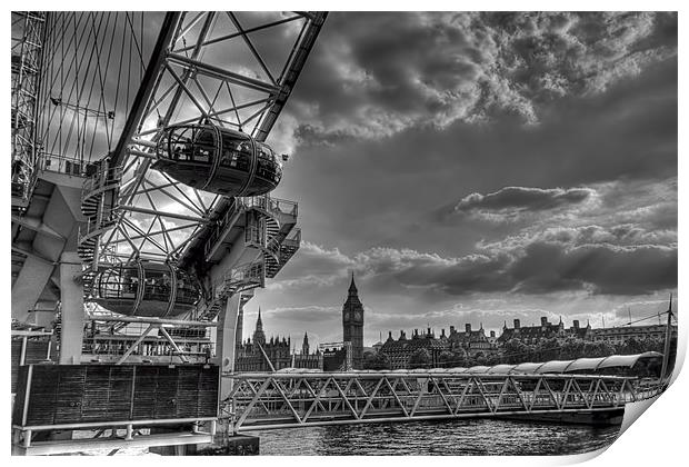 London Eye and Big Ben Print by Dean Messenger