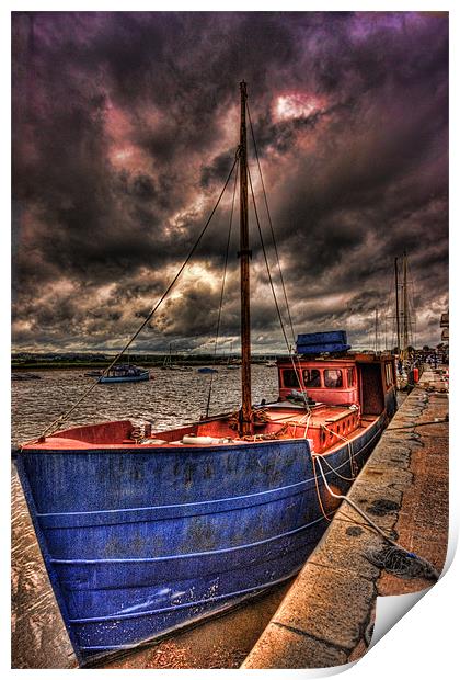 Old Boat in a storm Print by Dean Messenger