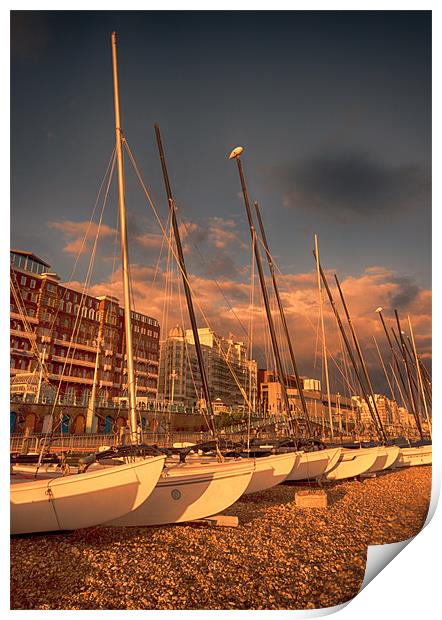 Brighton Boats Print by Dean Messenger