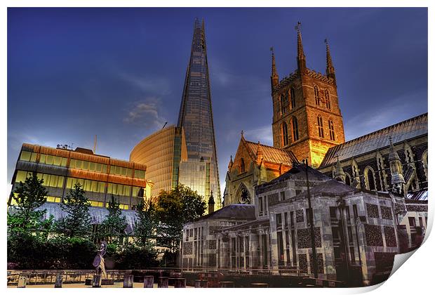 Shard and Southwark Cathedral Print by Dean Messenger