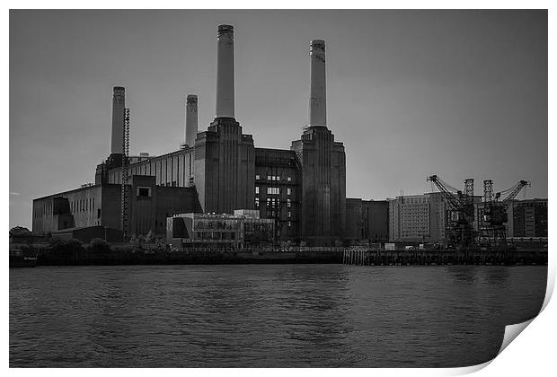 Battersea Power Station Mono Print by Dean Messenger