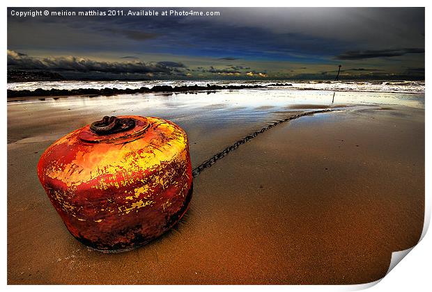 stormy buoy Print by meirion matthias