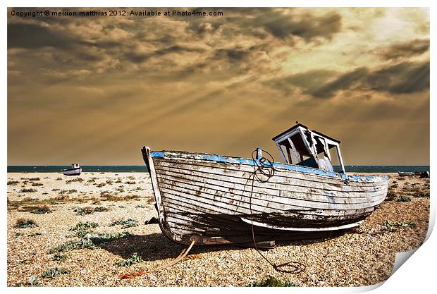 dungeness wreck in colour Print by meirion matthias