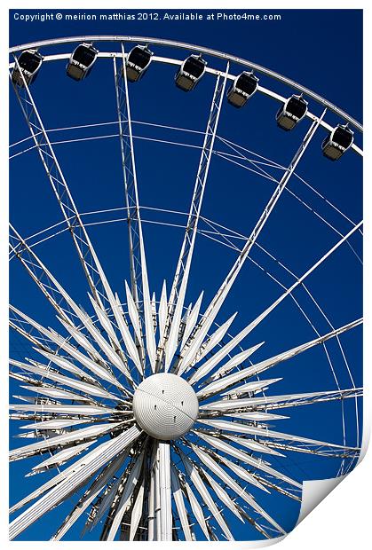 Liverpool Ferris wheel Print by meirion matthias