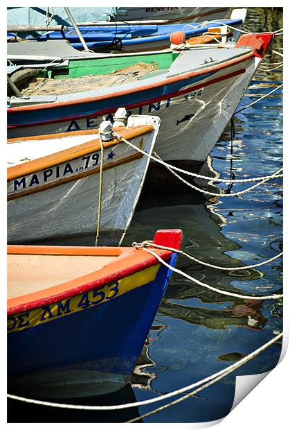 greek fishing boats Print by meirion matthias