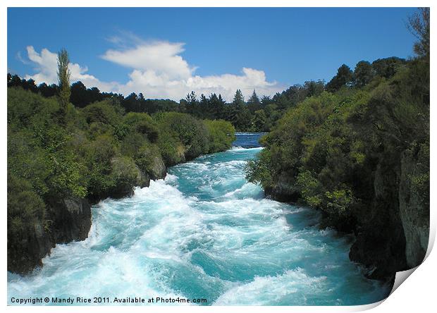 Huka Falls Waikato River NZ Print by Mandy Rice