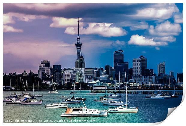 Auckland Harbour NZ Print by Mandy Rice