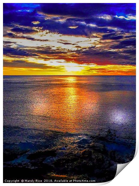 Gisborne sunrise, north island NZ Print by Mandy Rice