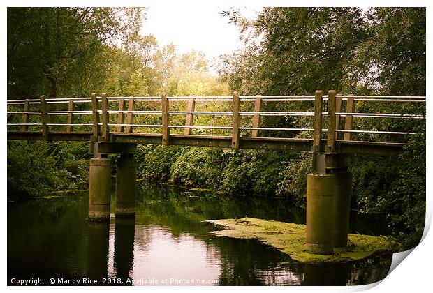 Bridge over River Chelmer, Sandon Print by Mandy Rice