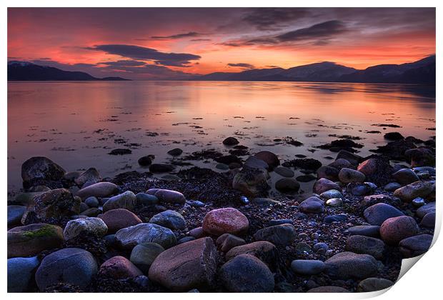 Sunset Over Loch Linnhe Print by Richard Nicholls