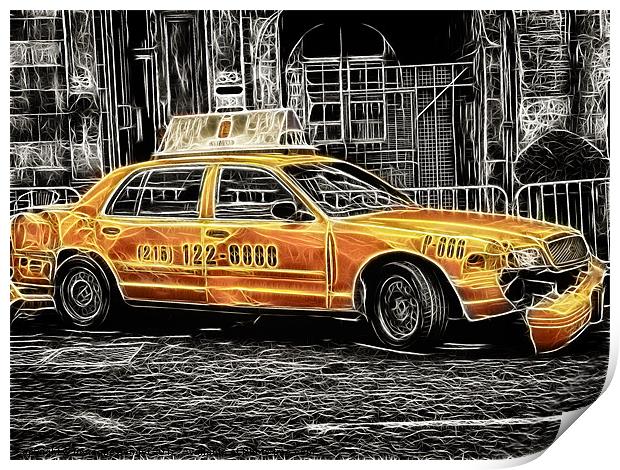 Taxi for Govan Print by Fiona Messenger