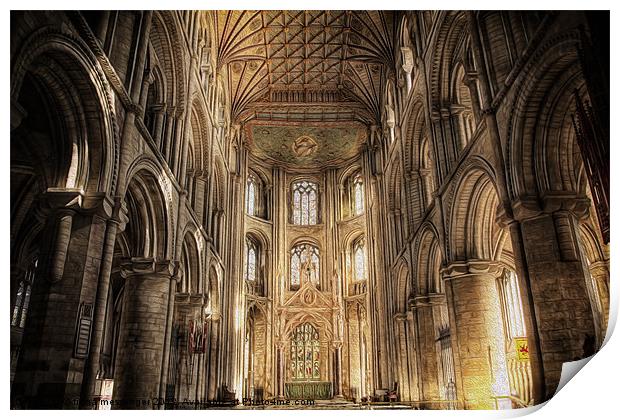 Peterborough Cathedral Print by Fiona Messenger