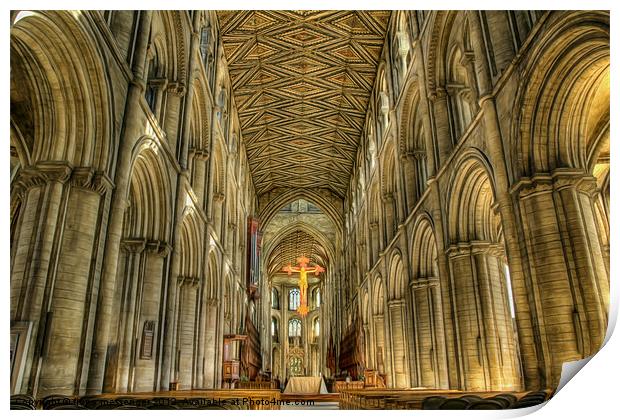 Peterborough Cathedral 3 Print by Fiona Messenger