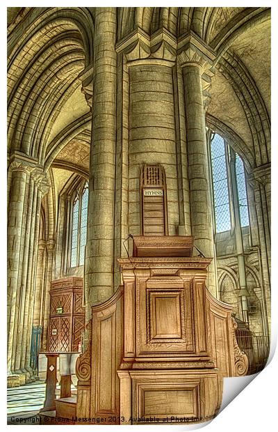 Peterborough Cathedral Pulpit Print by Fiona Messenger
