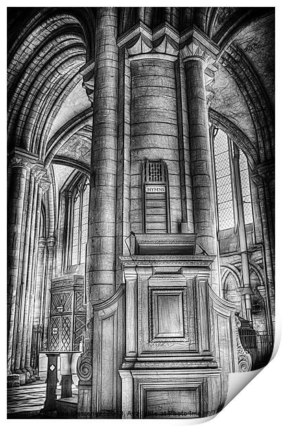 Pulpit in Black and White Print by Fiona Messenger