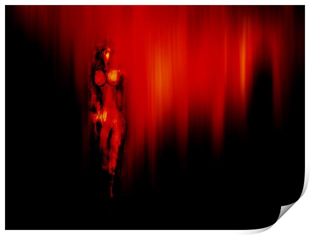 lady in red Print by dal kumar pun