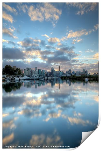 Mirrored Clouds Print by Mark Lucey