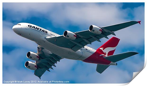 Qantas A380 Print by Mark Lucey