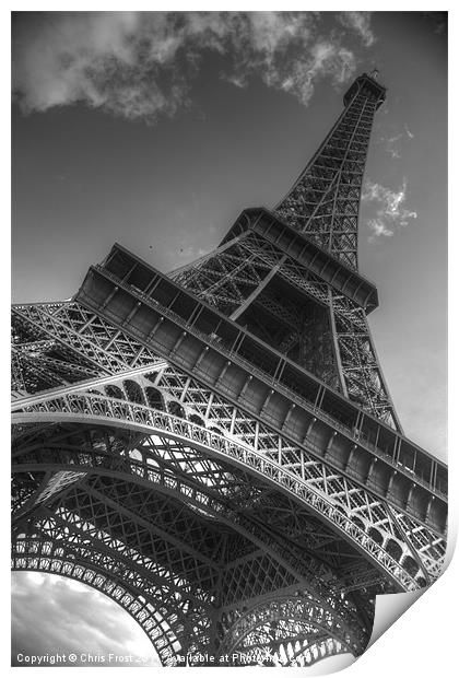 Eiffel Tower in the Sun Print by Chris Frost
