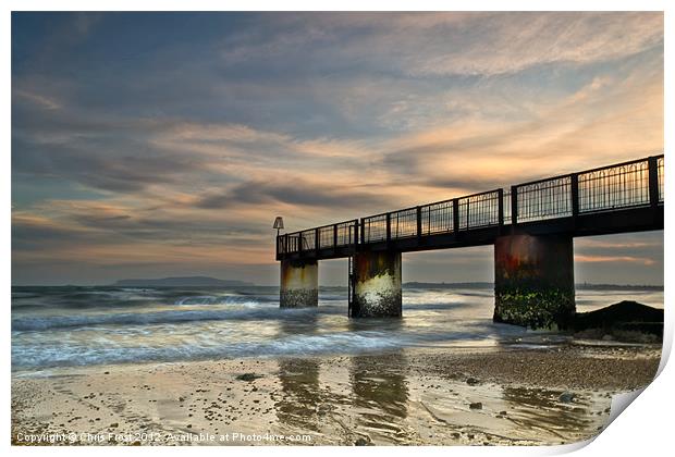 Sundown on the Beach Print by Chris Frost