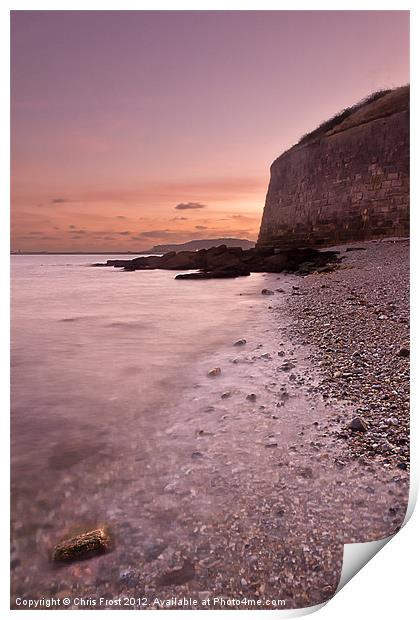 Nothe Fort Sunset Print by Chris Frost