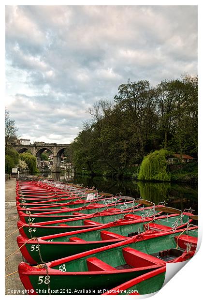 Moored up at Knaresborough Print by Chris Frost