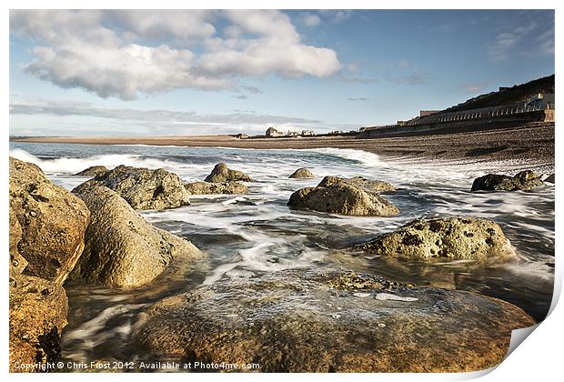 Chesil Cove Swell Print by Chris Frost