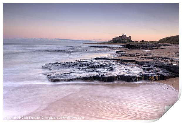 Bamburgh Castle Sunset Print by Chris Frost