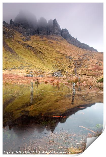 Old Man of Storr Reflections Print by Chris Frost