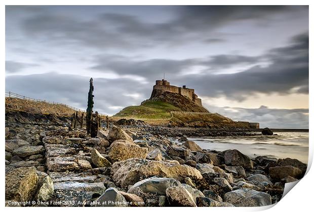 Path to Lindisfarne Castle Print by Chris Frost