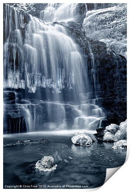 Ice Rocks at Scaleber Force Falls Print by Chris Frost
