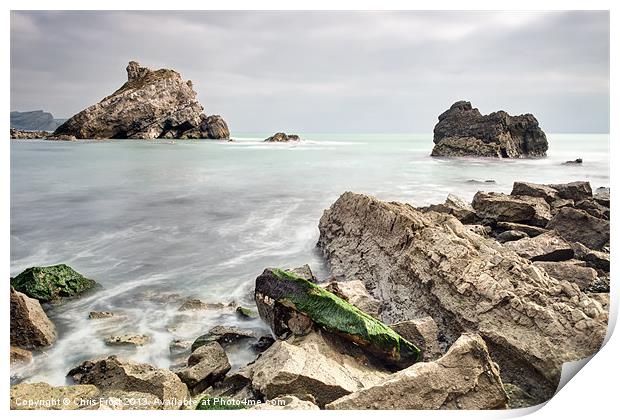 Mupe Bay Ledges Print by Chris Frost