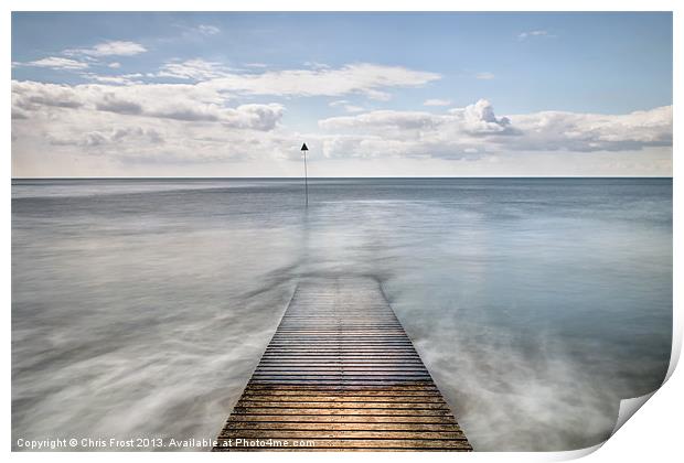 Seascale Pier Print by Chris Frost