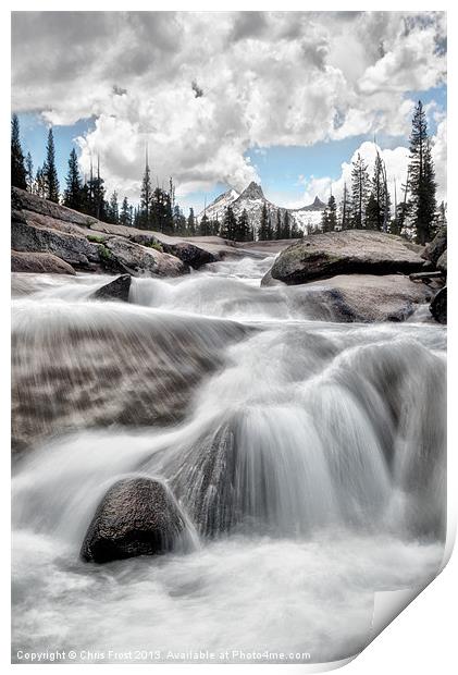 Tuolumne River and Unicorn Peak Print by Chris Frost