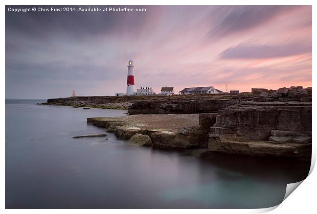 Nearly night at Portland Bill Print by Chris Frost