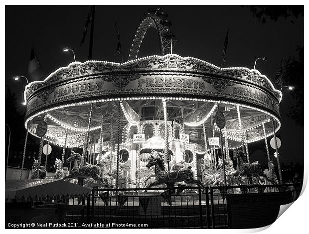 Carousel Print by Neal P