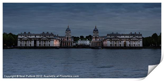 Royal Naval College at Night Print by Neal P